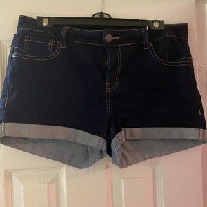 Wax Jean butt I love you dark wash jean shorts